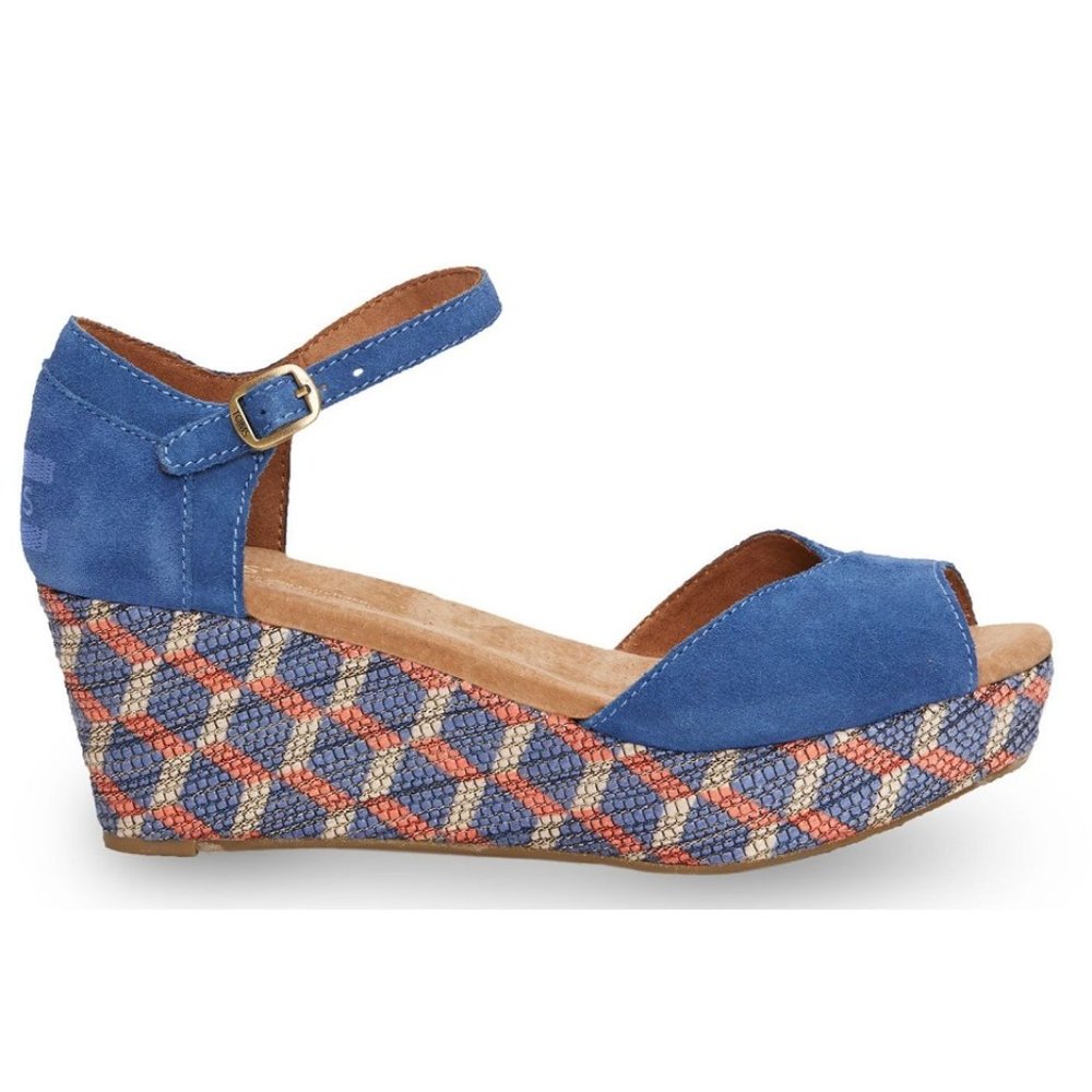 Toms Platform Ankle Strap Wedge Sandal Size 8.5